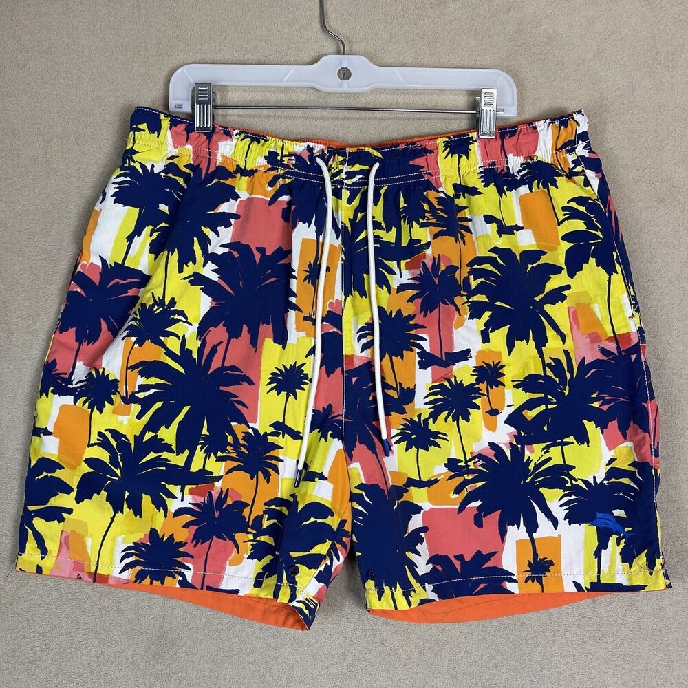 Tommy Bahama Shorts Mens Medium Orange Blue Multicolor‎ Reversable Board Short